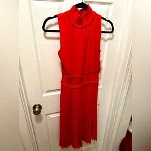 NWT turtleneck sleeveless pleated Nanette Lepore mid-length dress